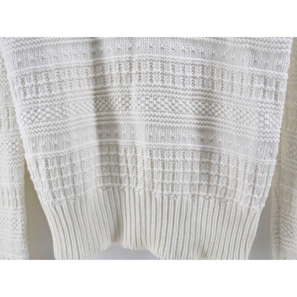 Gant x‎ Michael Bastian 1/4 zip Quarter White Cable Knit Sweater Small - Picture 6 of 11